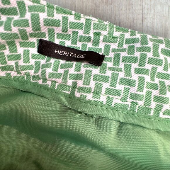 TALBOTS Heritage Green & White Print Cropped Ankle Preppy Pants Women's 6 - Picture 4 of 8